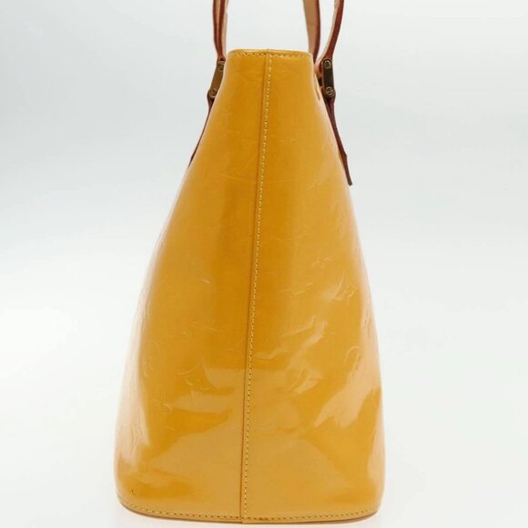 LOUIS VUITTON Monogram Vernis Houston Hand Bag Lime Yellow M91055 LV Auth 95398 - Picture 6 of 16